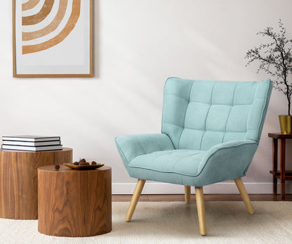 Armchair Accent Chairs Sofa Lounge Fabric Upholstered Tub Chair Blue
