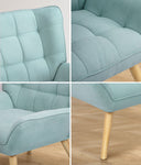 Armchair Accent Chairs Sofa Lounge Fabric Upholstered Tub Chair Blue