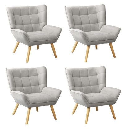 4x Armchair Sofa Lounge Fabric Upholstered Tub Grey
