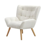 Armchair Sofa Lounge Sherpa Upholstered White