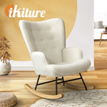 Rocking Chair Nursing Armchair Sherpa White