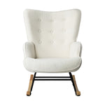 Rocking Chair Nursing Armchair Sherpa White