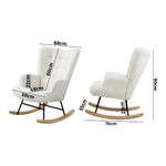 Rocking Chair Nursing Armchair Sherpa White