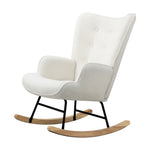 Rocking Chair Nursing Armchair Sherpa White