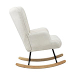 Rocking Chair Nursing Armchair Sherpa White
