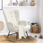 Rocking Chair Nursing Armchair Sherpa White