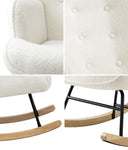 Rocking Chair Nursing Armchair Sherpa White