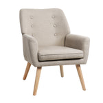 Armchair Linen Fabric Beige