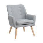 Armchair Linen Fabric Beige