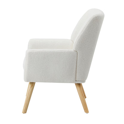 4x Armchair Lounge Chair Sherpa Tub Chairs Sofa White