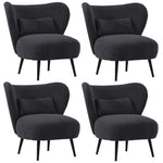 Armchair with Lumbar Pillow Wingback Velvet/Boucle