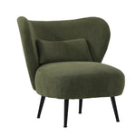 Lounge Chair with Lumbar Pillow Wingback Boucle/Velvet