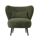 Lounge Chair with Lumbar Pillow Wingback Boucle/Velvet