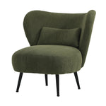 Lounge Chair with Lumbar Pillow Wingback Boucle/Velvet