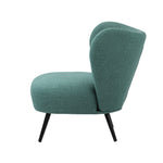 2x Rocking Armchair Nursing Sherpa Chairs with Cushions Grey/Green Set