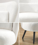 Armchair with Lumbar Pillow Wingback Velvet/Boucle