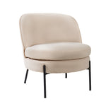 Boucle Armchair Wide Padded Seat Beige | HomeAndLiving