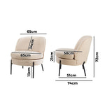 Boucle Armchair Wide Padded Seat Beige | HomeAndLiving