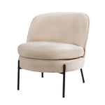 Boucle Armchair Wide Padded Seat Beige | HomeAndLiving