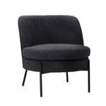 Boucle Armchair Wide Padded Charcoal | HomeAndLiving
