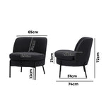 Boucle Armchair Wide Padded Charcoal | HomeAndLiving