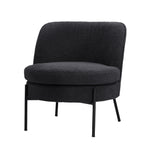 Boucle Armchair Wide Padded Charcoal | HomeAndLiving