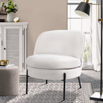 Boucle Armchair Wide Padded Seat White | HomeAndLiving