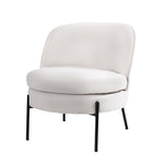 Boucle Armchair Wide Padded Seat White | HomeAndLiving