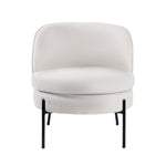 Boucle Armchair Wide Padded Seat White | HomeAndLiving