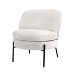Boucle Armchair Wide Padded Seat White | HomeAndLiving