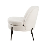 Boucle Armchair Wide Padded Seat White | HomeAndLiving