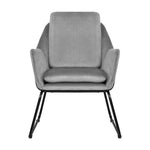 Armchair Velvet Accent Chairs Tub Chair Sofa Lounge Upholstered Grey