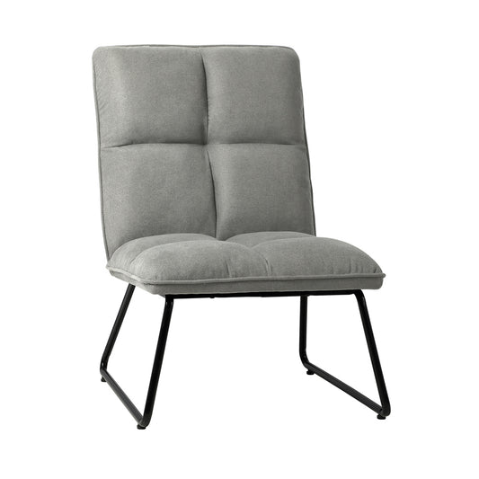 Armchair Lounge Chair Accent Chairs Linen Fabric Upholstered Light Grey