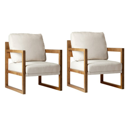 2x Armchair Lounge Sofa Chair Fabric Tub Couches