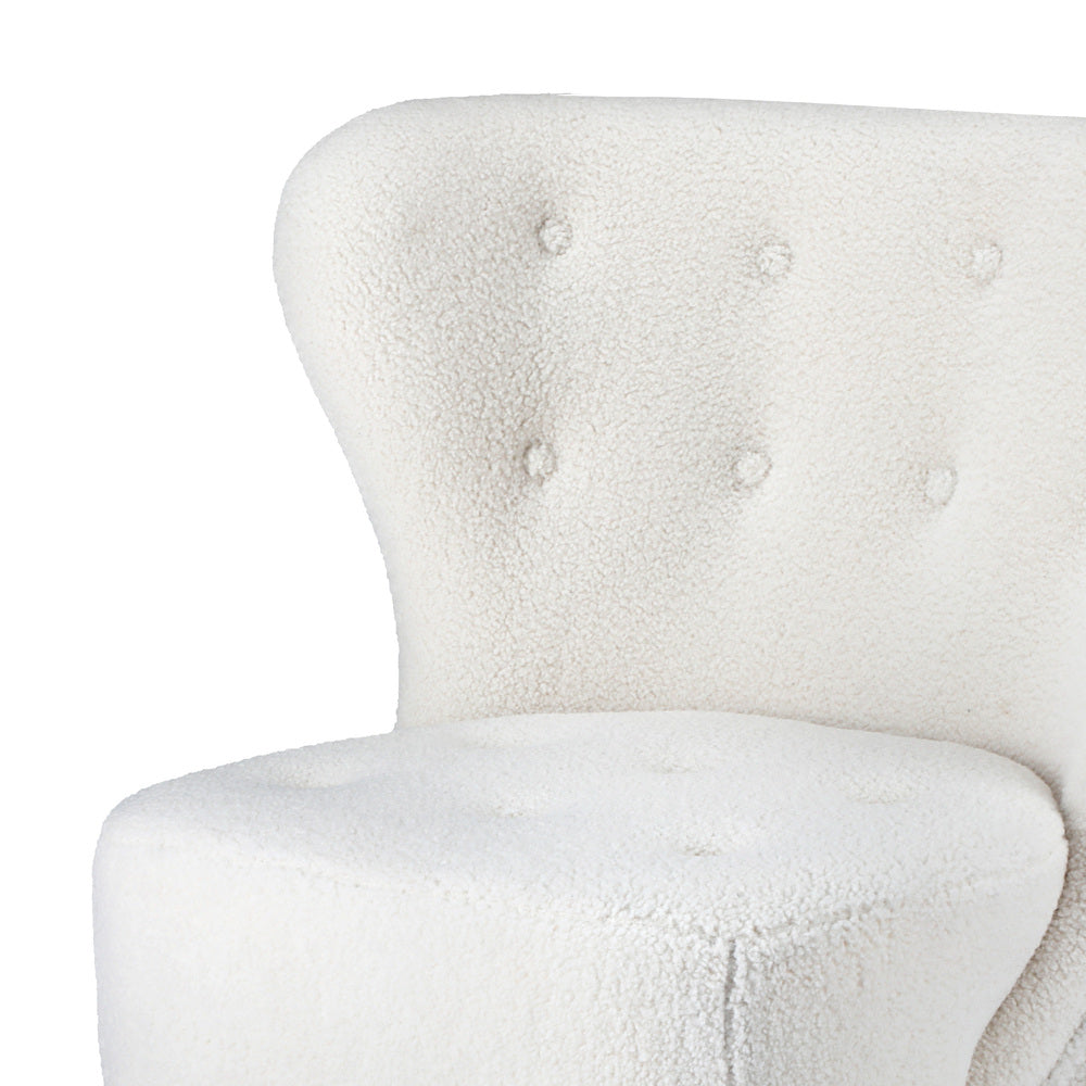 4x Armchair Highback Lounge Couches Sofa Sherpa White