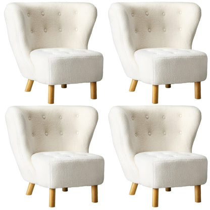 4x Armchair Highback Lounge Couches Sofa Sherpa White