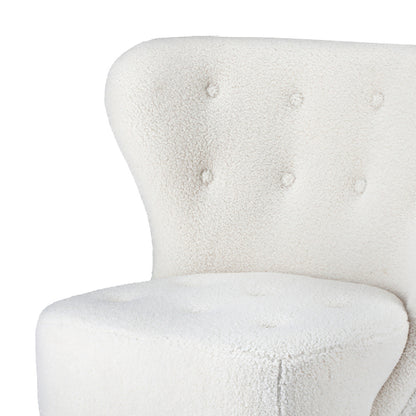 4x Armchair Highback Lounge Couches Sofa Sherpa White