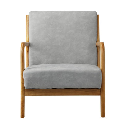 2PCS Armchair Lounge set 1/2 Seater 2 Pillows Fabric Grey