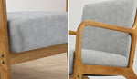 Armchair Lounge Chair Couches Sofa Wood Light Grey