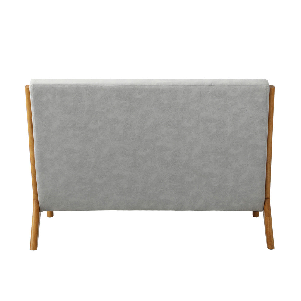 Armchair Lounge Chair 2 Seater Accent Couch Sofa Fabric Grey Pillows