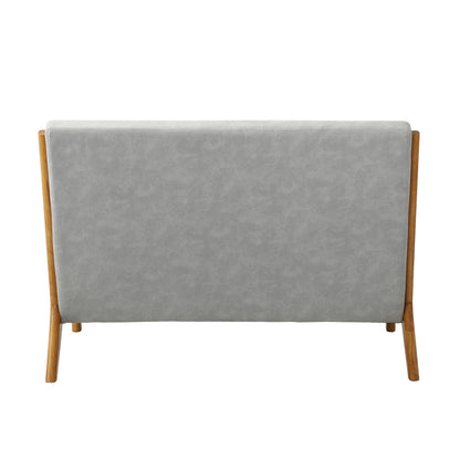 Armchair Lounge Chair 2 Seater Accent Couch Sofa Fabric Grey Pillows