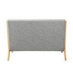 2-Seater Armchair Sofa in Grey Fabric with Cushions for Living Room