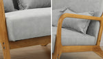2-Seater Armchair Sofa in Grey Fabric with Cushions for Living Room