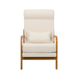 Linen Fabric Armchair Lounge Chair with Lumbar Pillow Beige & Green