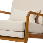 Linen Fabric Armchair Lounge Chair with Lumbar Pillow Beige & Green