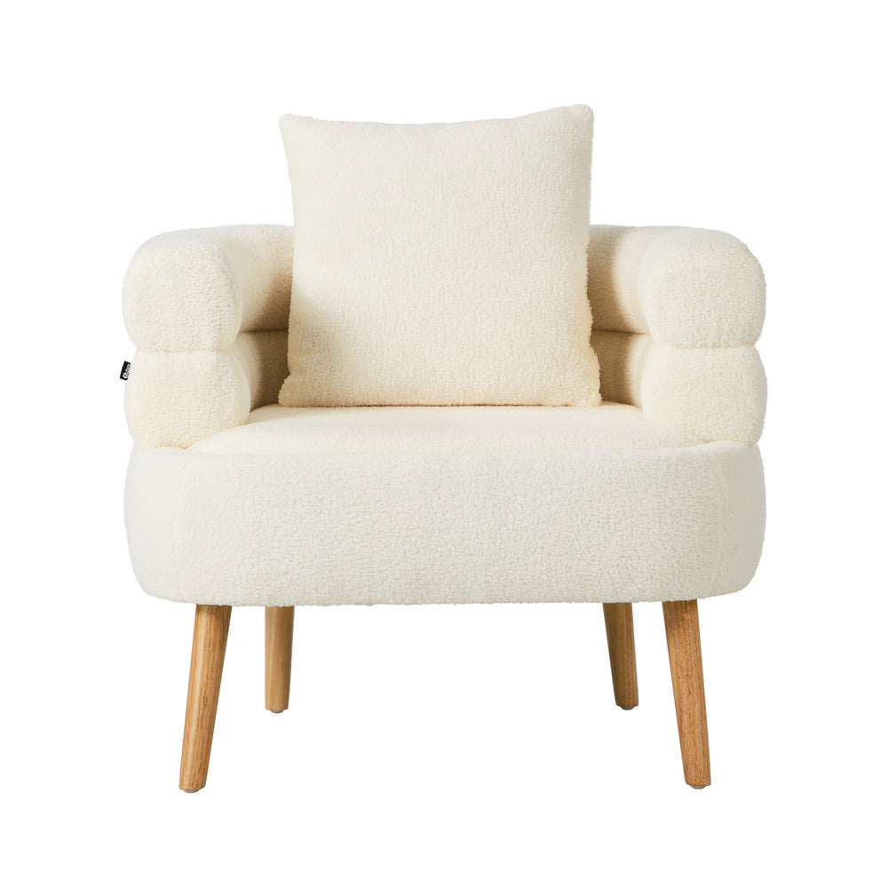 White Tub Armchair Set of 2 Sherpa | HomeAndLiving - 7
