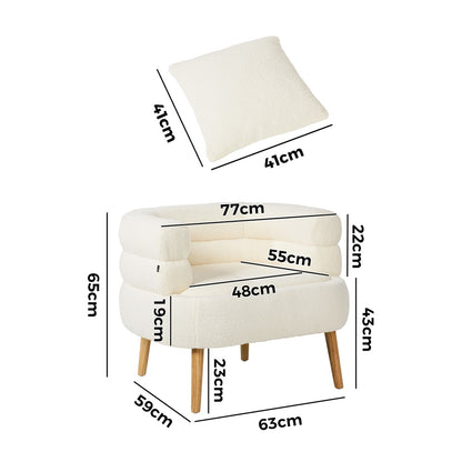 White Tub Armchair Set of 2 Sherpa | HomeAndLiving - 9