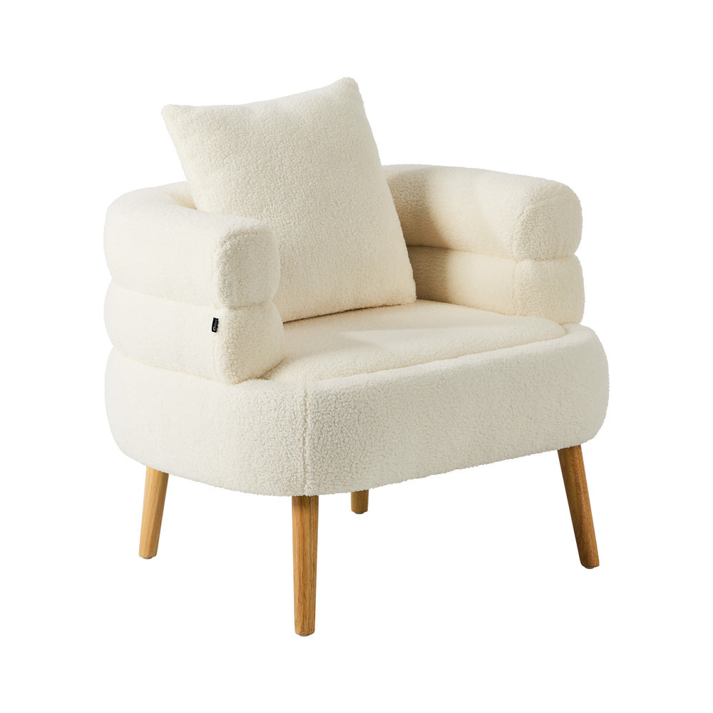 White Tub Armchair Set of 2 Sherpa | HomeAndLiving - 8