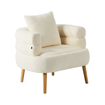 White Tub Armchair Set of 2 Sherpa | HomeAndLiving - 8