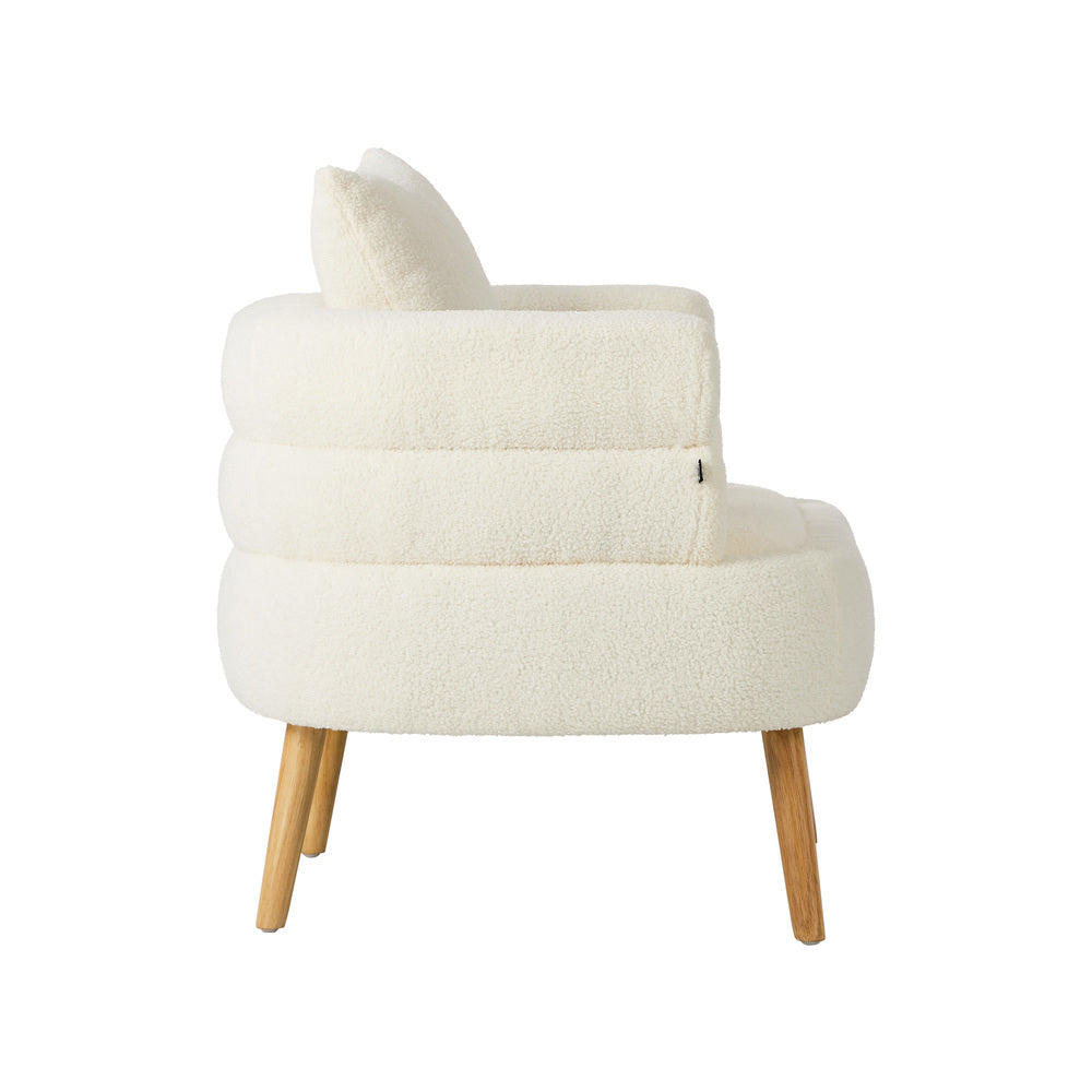 White Tub Armchair Set of 2 Sherpa | HomeAndLiving - 6